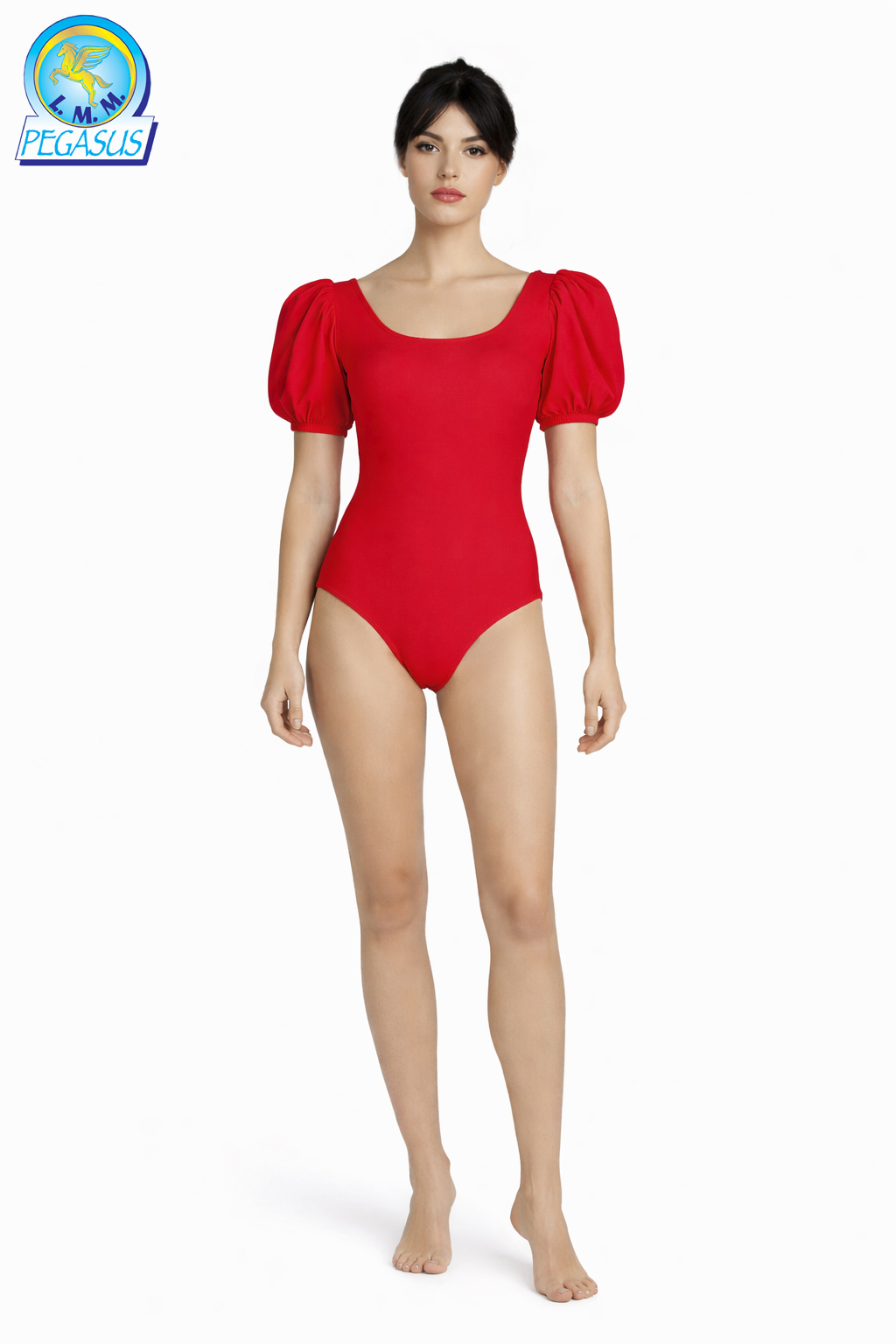 BODY ROSSO CON MANICHE A SBUFFO